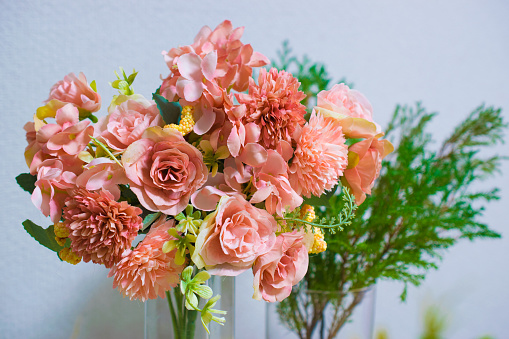 Image of beautiful bouquet on table indoors