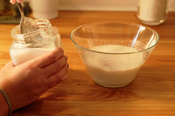 istock the process of making buns. flour . eggs . chocolate. tremble. dough milk . salt . 1437518510