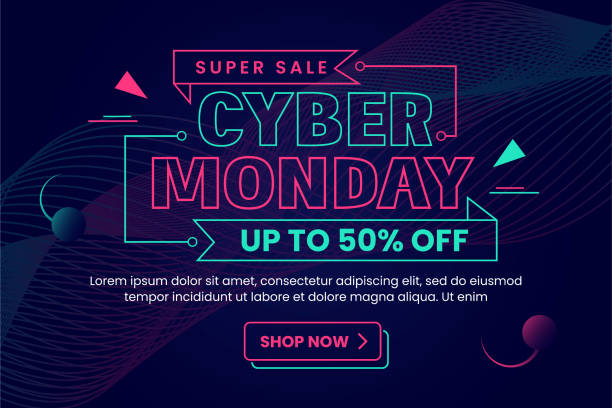 Cyber Monday background design template Cyber Monday background design template easy to customize simple and elegant design cyber monday stock illustrations