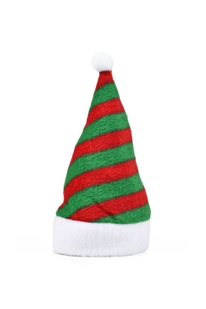 istock Green and red striped Santa hat 1437521661