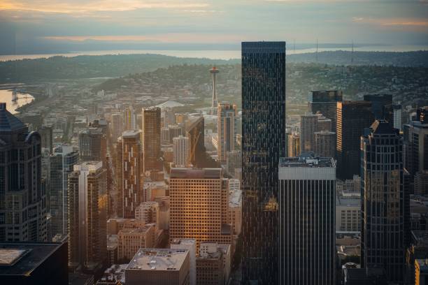 istock High angle shot of skyscrapers, Seattle 1437521681