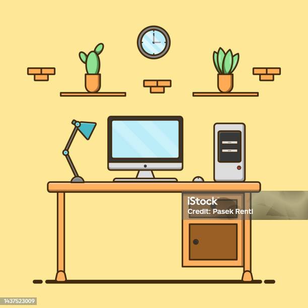 Computer Setup Vector Graphic Computer Setup Illustration Vector Stock Illustration - Download Image ...