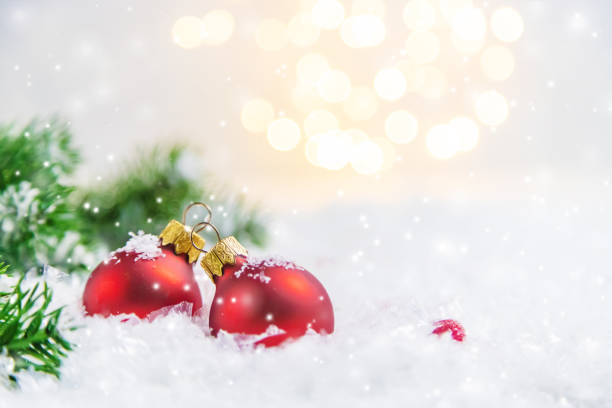 istock Christmas background and beautiful decor. New Year. Selective focus. 1437524149