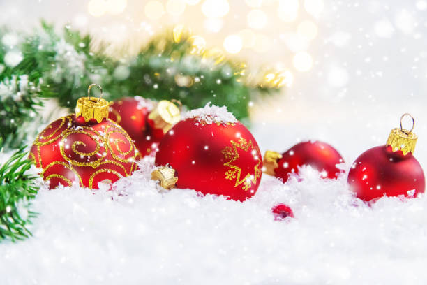 istock Christmas background and beautiful decor. New Year. Selective focus. 1437524158