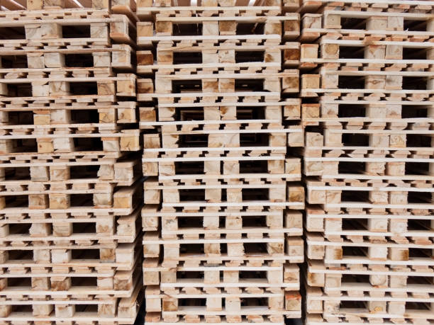 istock The pallets are located in a stack in the warehouse. 1437527019