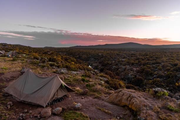 istock Camping tents on Kilimanjaro mountain during sunset 1437527371