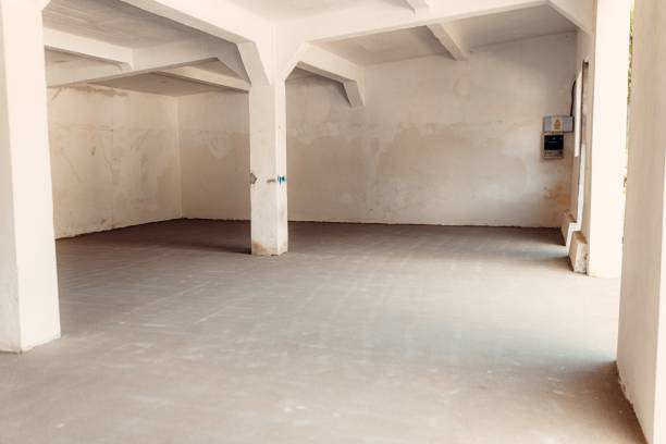 istock View of a new building with a freshly sanded concrete floor 1437527730