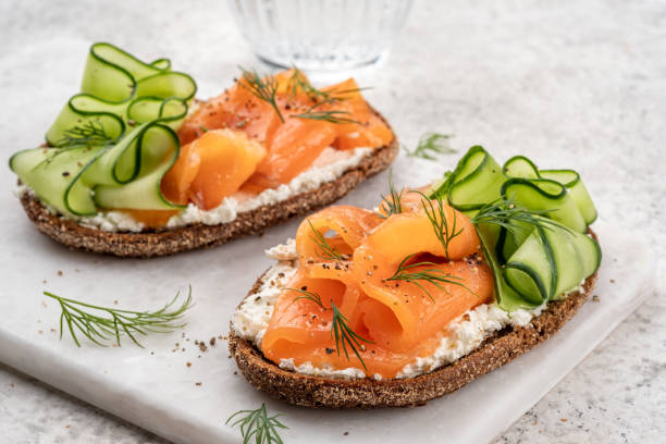 istock open sandwiches with salted salmon 1437528938