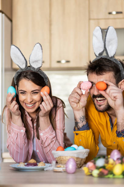 istock Young parents putting on a show for their kids on Easter 1437534519