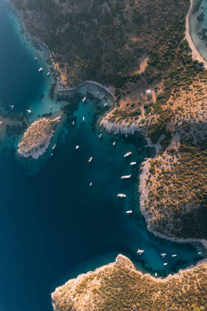 istock Bird Eye View Beautiful Aegean Sea Coastline 1437537848