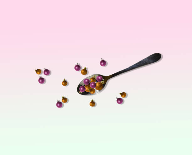 istock spoon with decorations, decorations in and around the spoon, creative holiday concept 1437547181