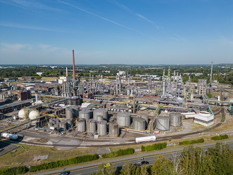 Chemical plant in the city of Moers, North Rhine-Westphalia. The plant has a total area of 38 hectares.