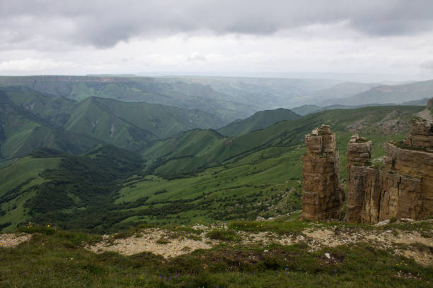 istock Sharp rocks on the Bermamyt mountain plateau on a cloudy summer day 1437552472