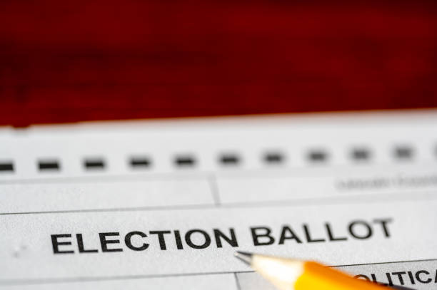 istock Selective focus on a generic election ballot with a pencil on top. 1437555135