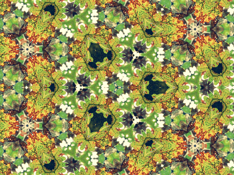 A colorful wallpaper in green colors and triangular-shaped patterns