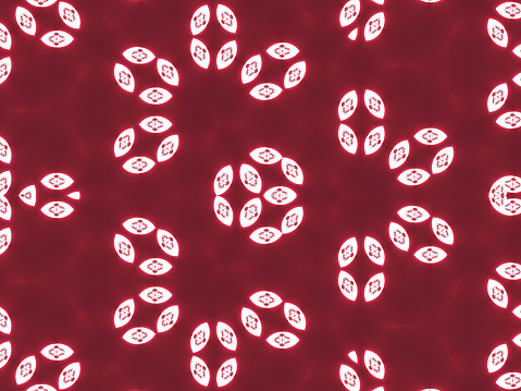 A colorful wallpaper in red colors and triangular-shaped patterns