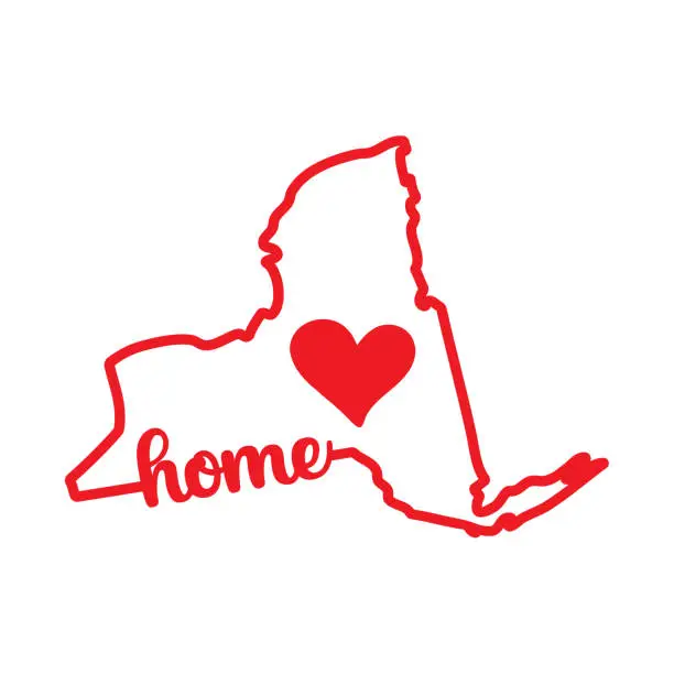 Vector illustration of love home state new york