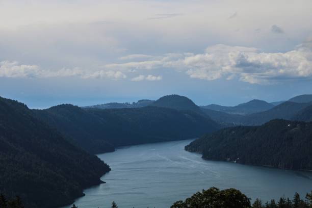 istock Mesmerizing view of a river going through mountains and hills 1437568039