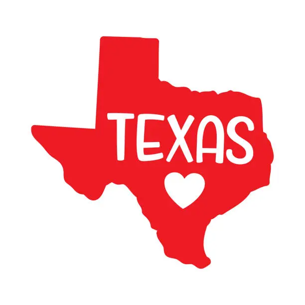 Vector illustration of love home state texas