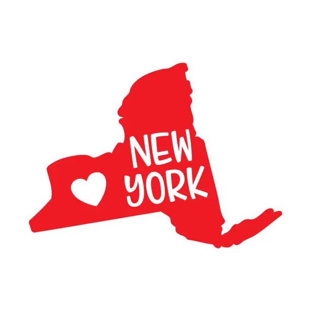 Vector illustration of love new york state map