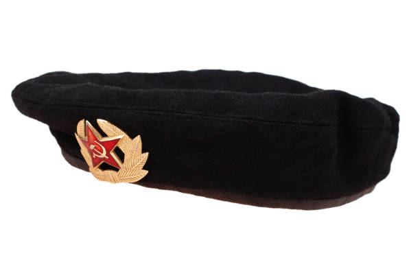 istock Black beret of soviet marines isolated on white background 1437570014