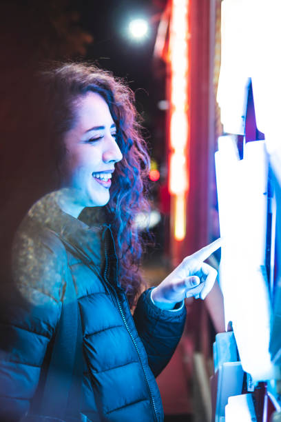 Caucasian girl touching a shining star