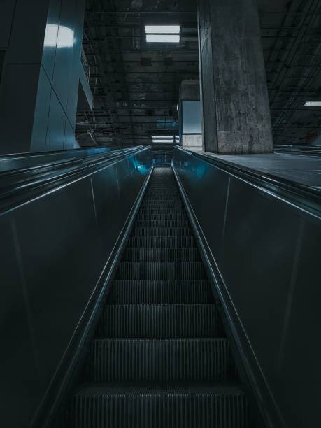 istock Vertical low angle of an escalator at the metro station 1437573800