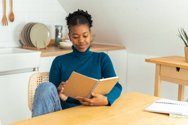 istock Girl enjoying reading at home 1437580128