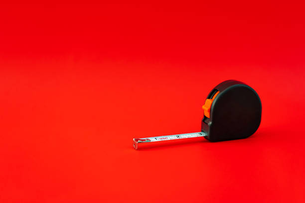 Tape measure nn a red background