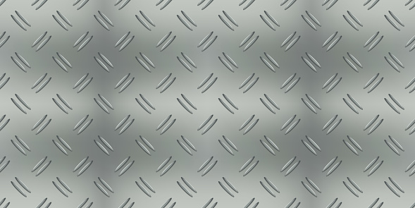 Aluminum double ledge fabric realistic seamless pattern. Iron grate texture. Metal pressed industrial floor or wall. Stainless non slip heavy plate. Vector abstract illustration.