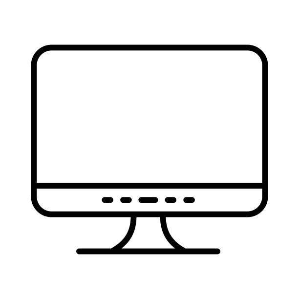 Imac, Monitor Icon Logo Design Vector Template Illustration Sign And Symbol Pixels Perfect