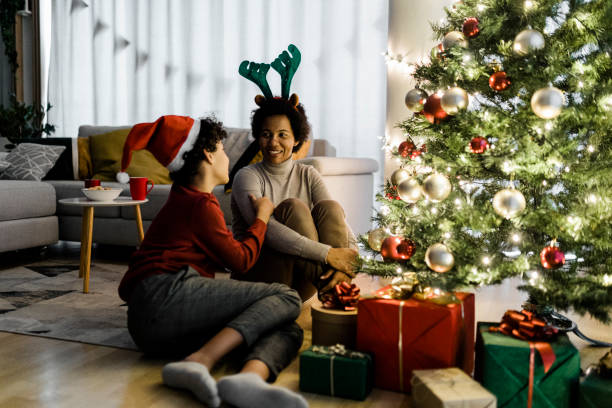 istock Mom and son spend New Year's holidays together 1437587276