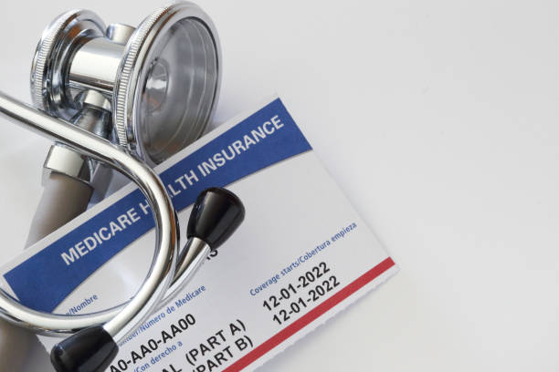 Stethoscope And A Medicare Insurance Card stock photo