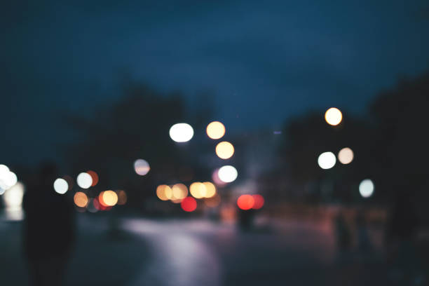 City ​​lights blurred abstract bokeh background