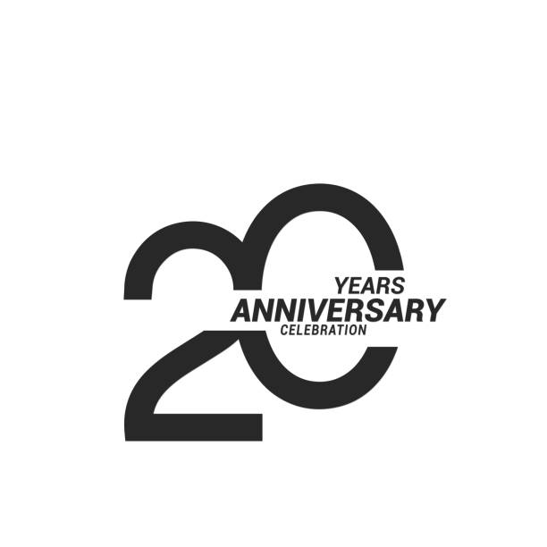 20 years anniversary celebration logotype vector art illustration