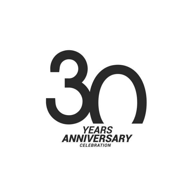 30 years anniversary celebration logotype vector art illustration