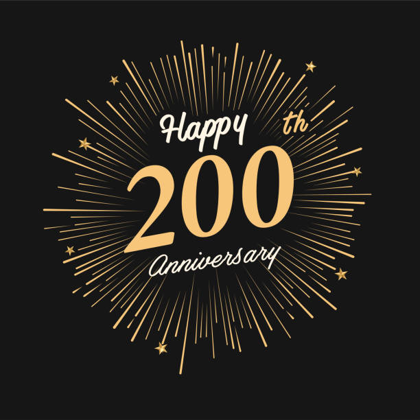 어두운 배경에 불꽃놀이와 별이 있는 200주년을 축하합니다. - bicentennial stock illustrations