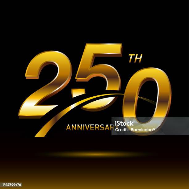 250 Years Golden Anniversary Logo Celebration Stock Illustration