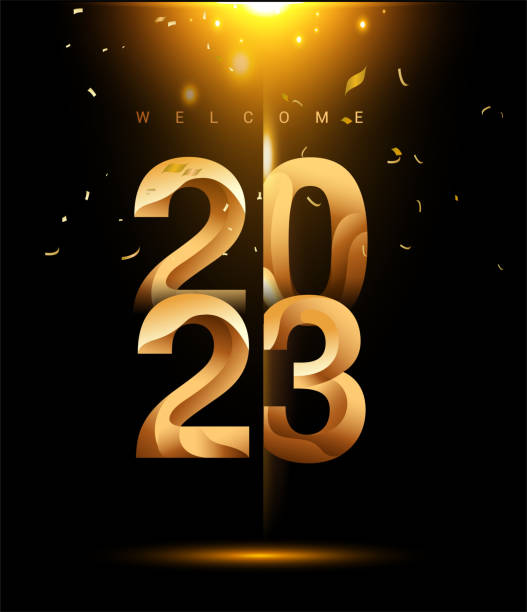 istock happy new year 2023 poster, banner, website design 1437601229