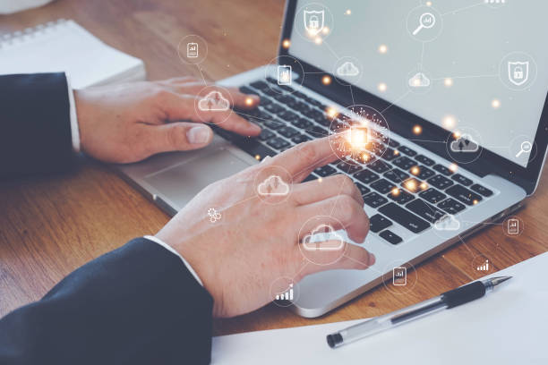 istock Digital Change Management Internet of Things, new technologies, bigdata and business process strategies. customer service management cloud computing Smart industry, AI technology 1437601252