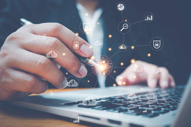 istock Digital Change Management Internet of Things, new technologies, bigdata and business process strategies. customer service management cloud computing Smart industry, AI technology 1437601257