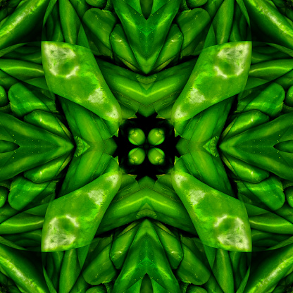 Abstract Green Geometric Tile