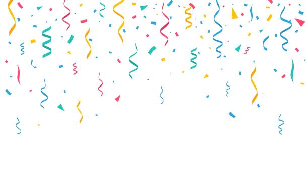 istock Confetti background. Festive backdrop. Party design with colorful confetti. 1437614760