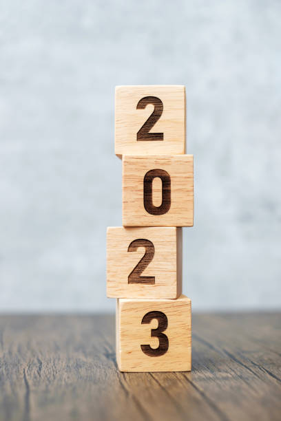 istock 2023 year block on table. goal, Resolution, strategy, plan,, start, budget, mission, action, motivation and New Year holiday concepts 1437617652