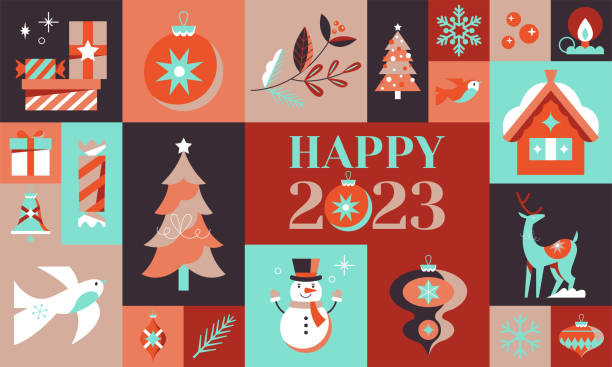 Christmas banner design with creative modern icons for decoration. Template background for social media, greeting card, party invitation or website marketing. Vector illustration vector art illustration