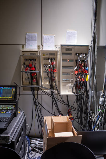 istock backstage, all power cables run together to form a power distribution system 1437622527