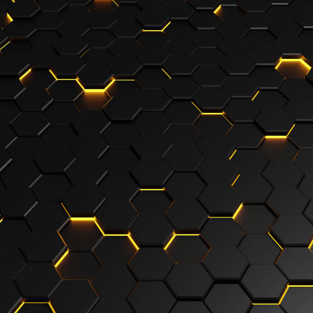 istock 3D rendering Futuristic Honeycomb Mosaic, abstract Background. Realistic geometric mesh cell structure. Sci-fi background with hexagon grid. 1437624619