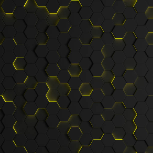istock 3D rendering Futuristic Honeycomb Mosaic, abstract Background. Realistic geometric mesh cell structure. Sci-fi background with hexagon grid. 1437624627