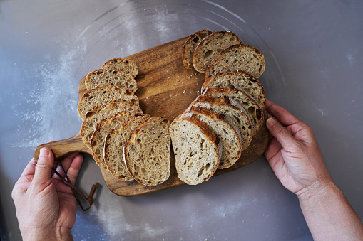 sliced artisan wholegrain bread