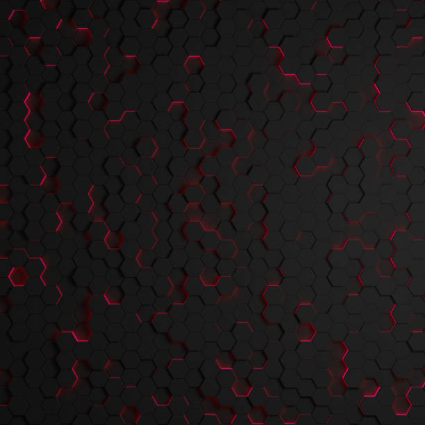 istock 3D rendering Futuristic Honeycomb Mosaic, abstract Background. Realistic geometric mesh cell structure. Sci-fi background with hexagon grid. 1437624794